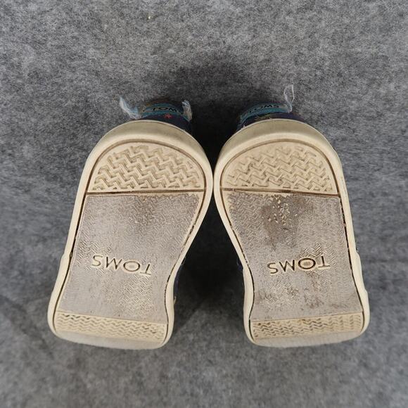 Toms Shoes Kids 3 Slip On Loafer Flats Casual Canvas Sneaker Fireworks Blue - Picture 10 of 11